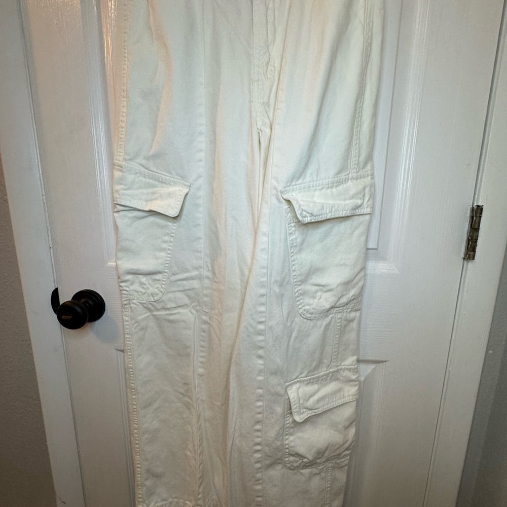 Full Tilt Wide Leg Cream Cargo Pants Size 27